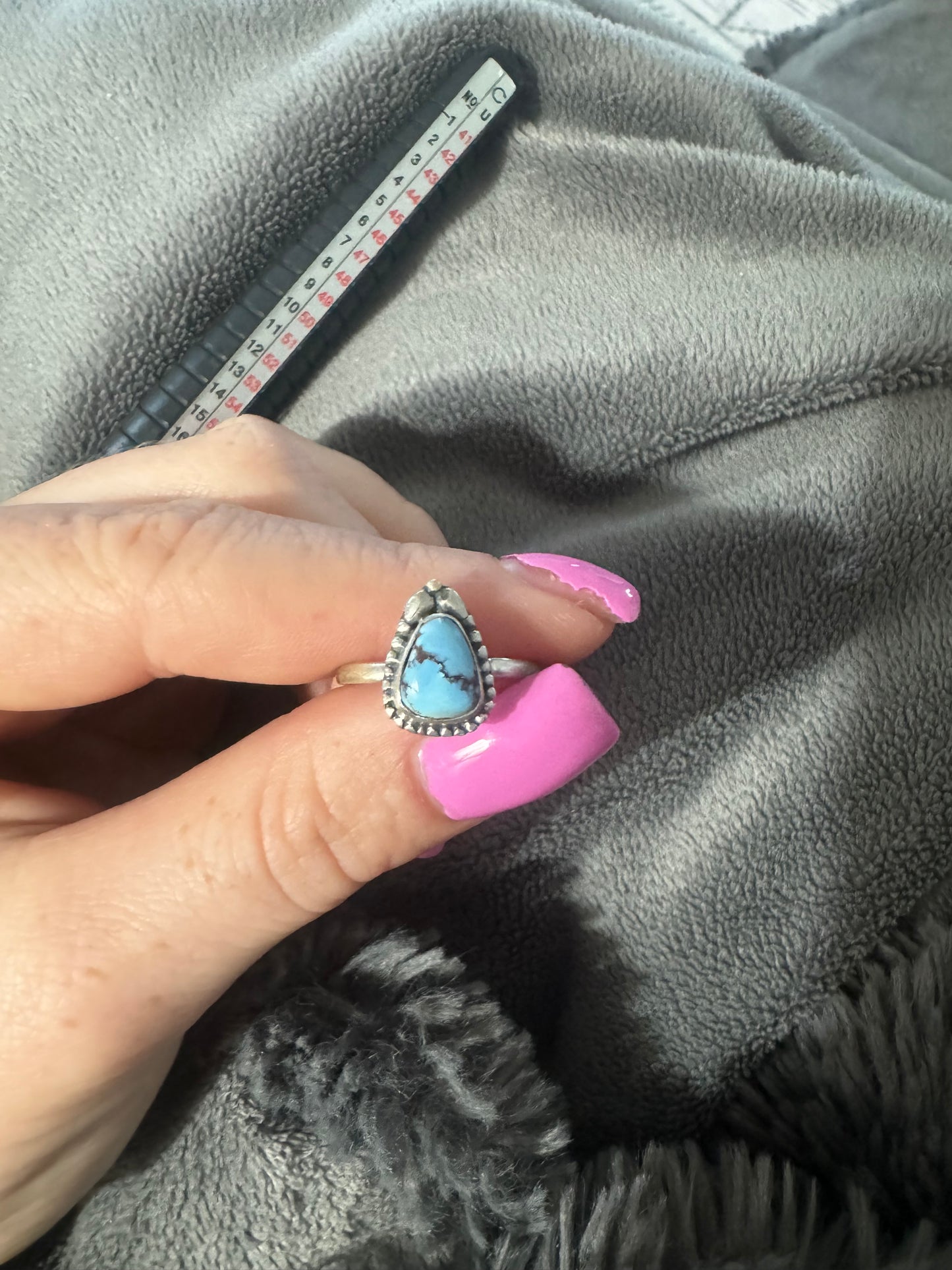 Sz 7 golden hills turquoise ring