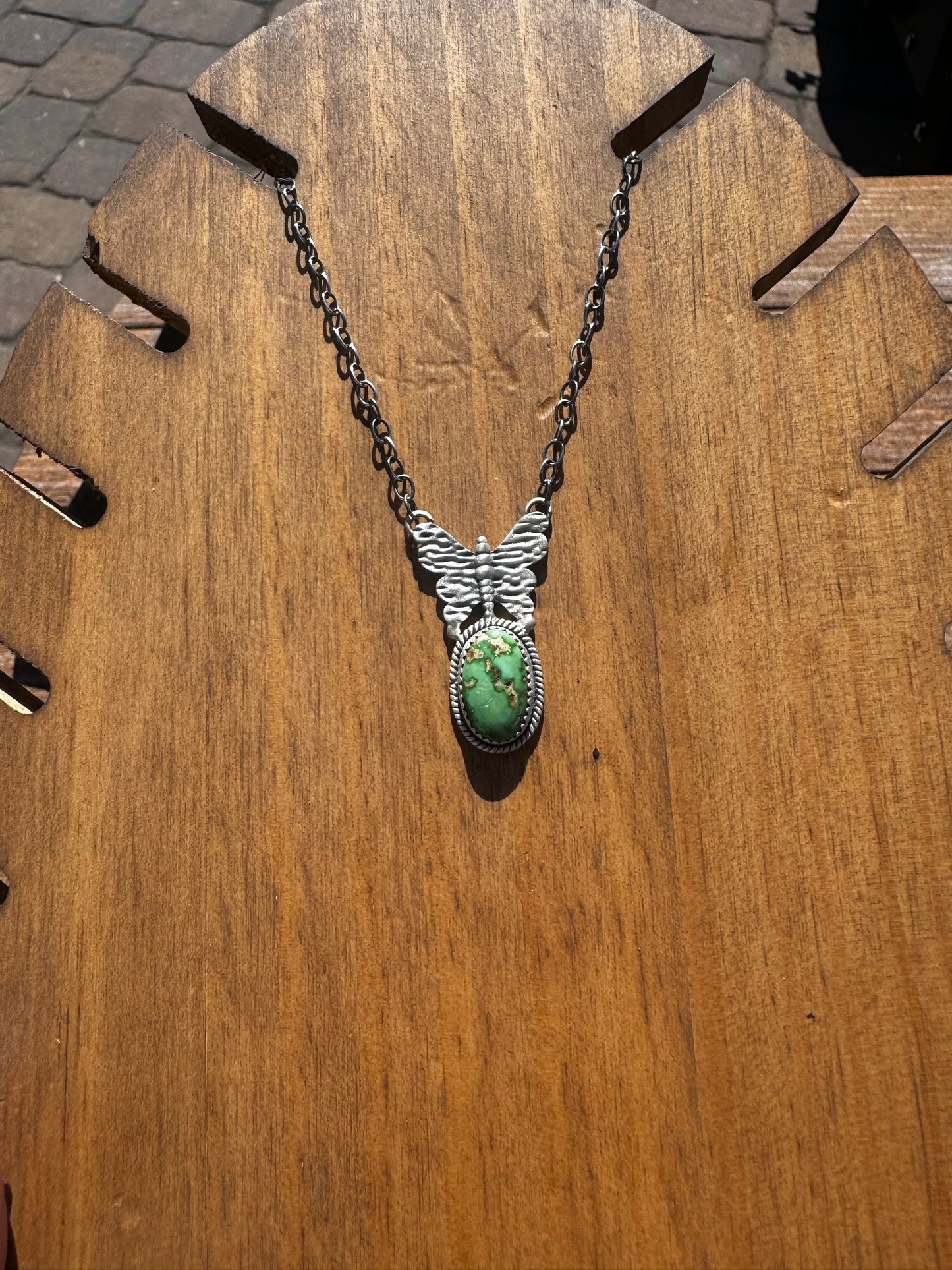 Sonoran gold turquoise butterfly necklace