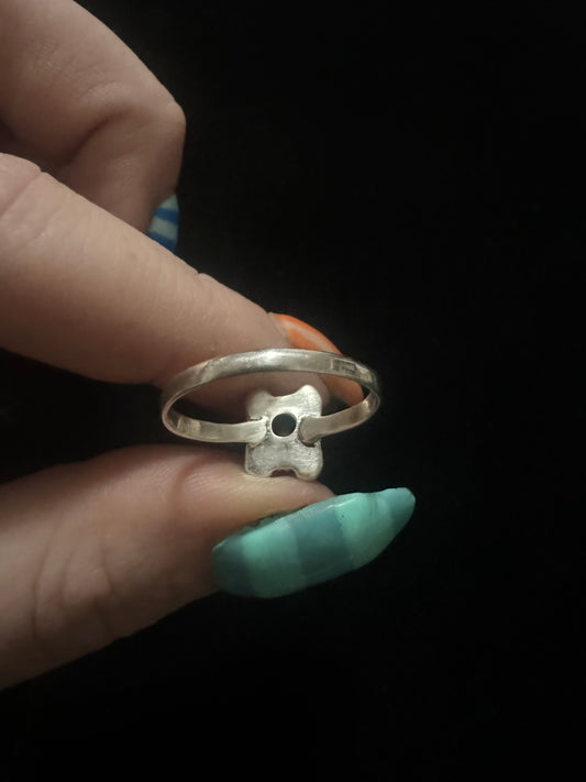 Sz 9 dainty turquoise square ring