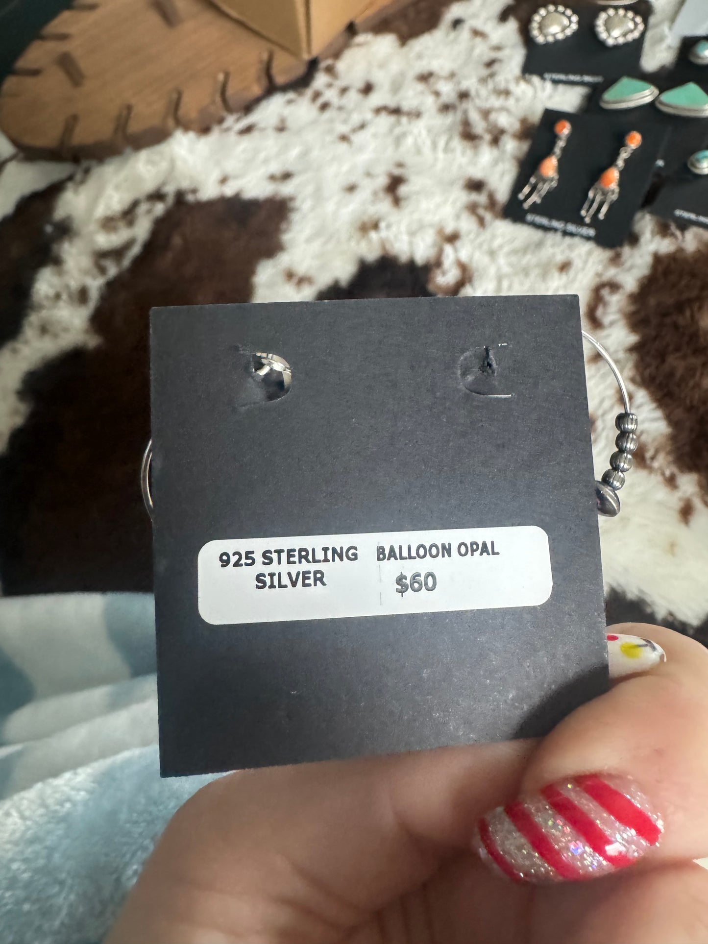 Pearl and opal hoop earrings