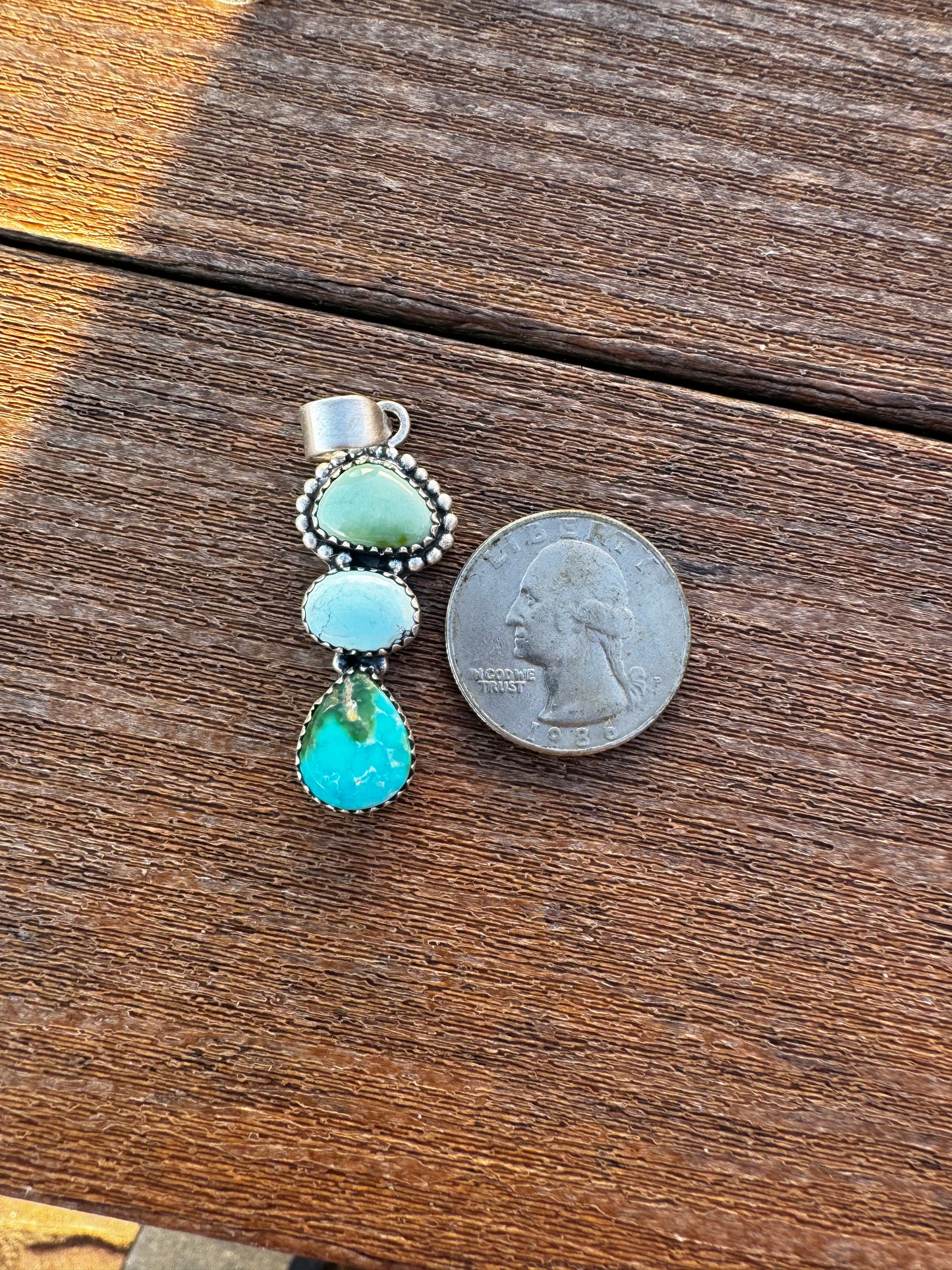 Sonoran gold and golden hills turquoise pendant