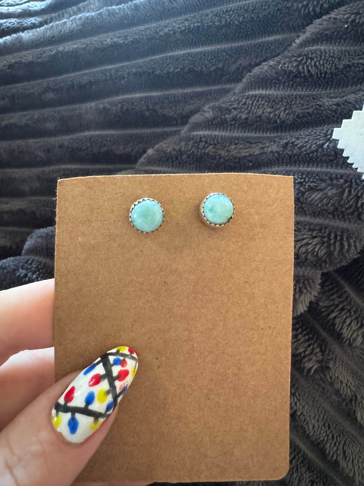 Larimar stud earrings
