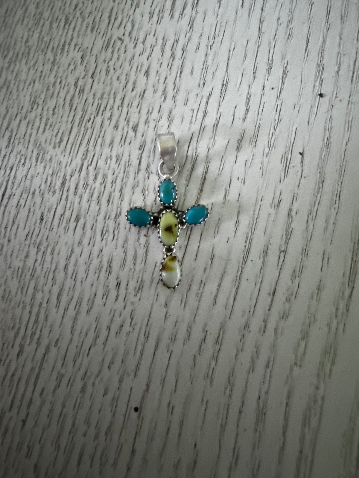 Palomino and turquoise cross pendant
