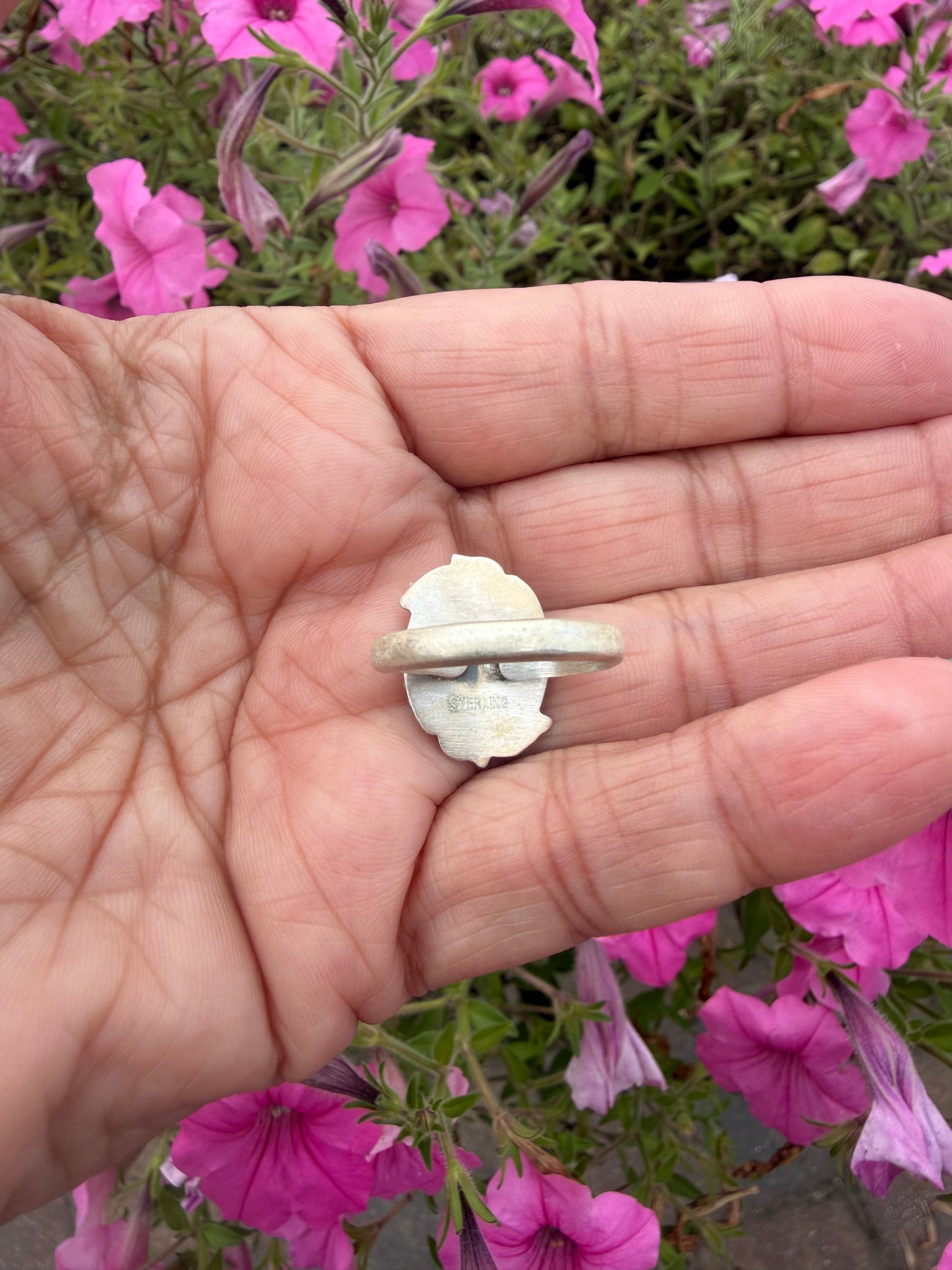 Pink conch adjustable ring