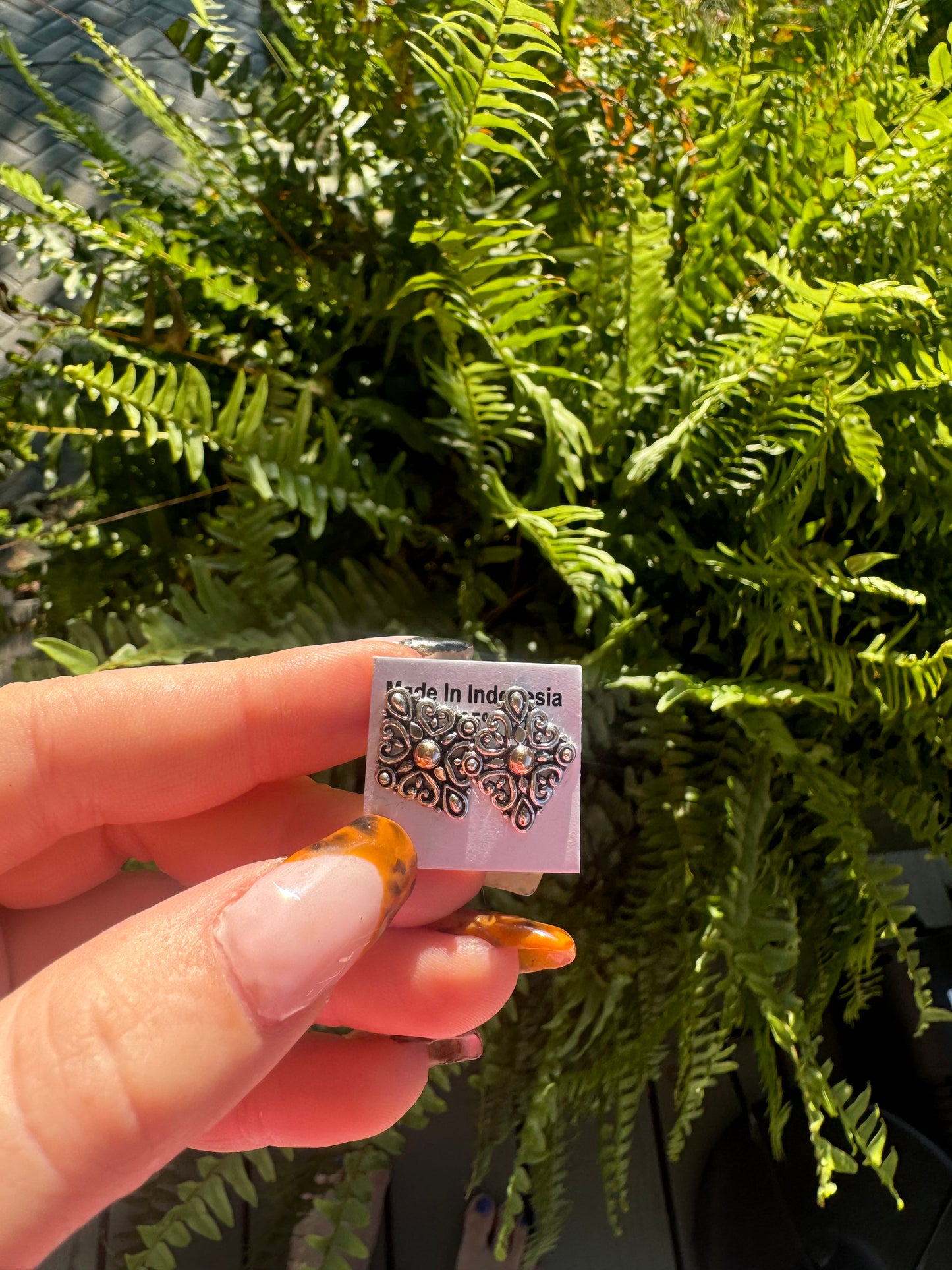 Sterling silver earrings with 14k gold center