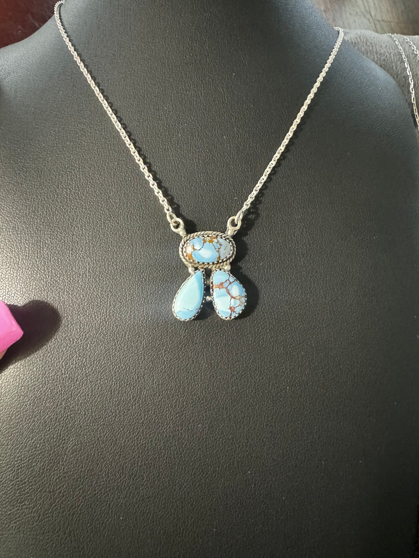 Three stone golden hills turquoise necklace