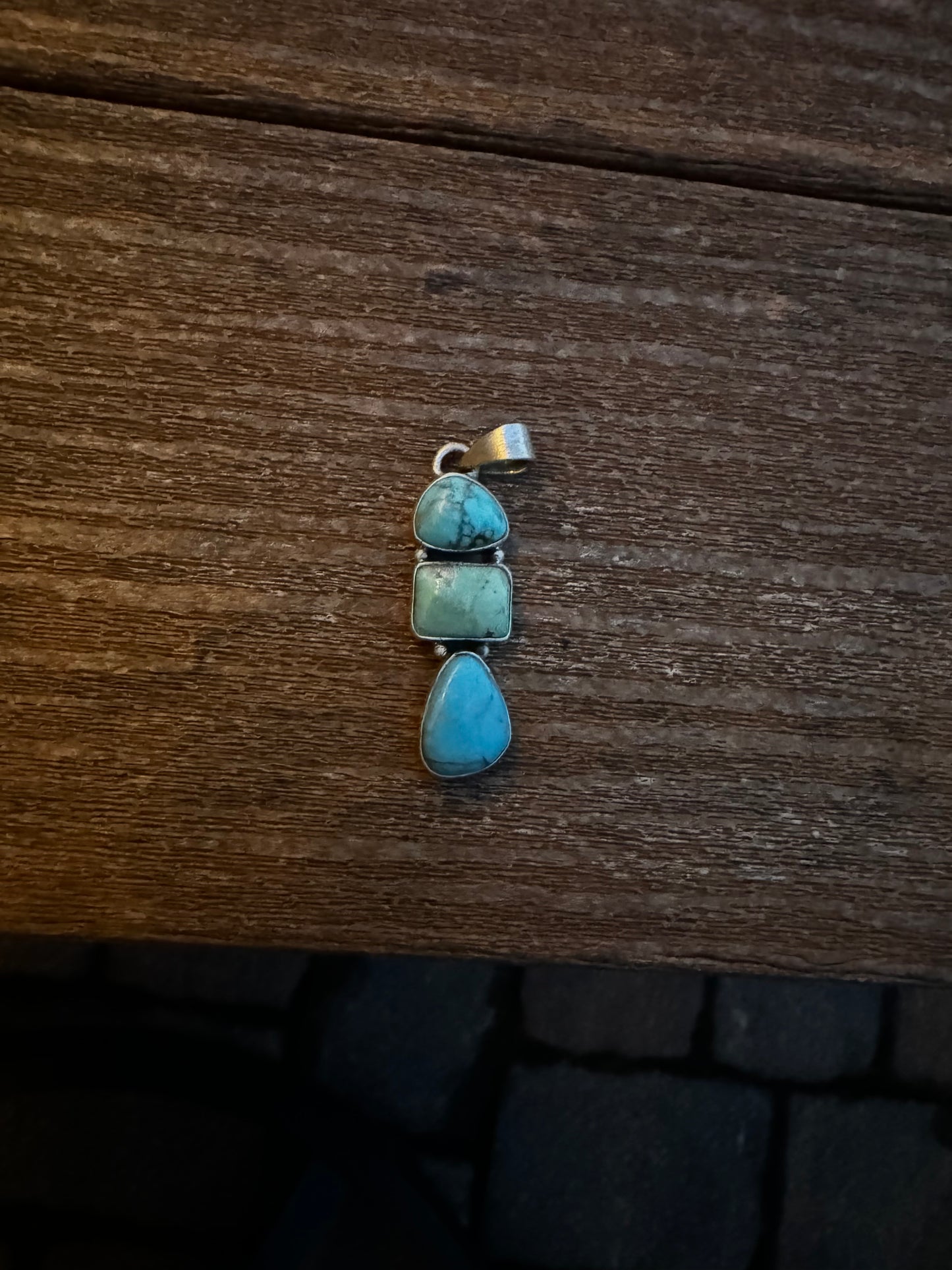 3 stone turquoise pendant