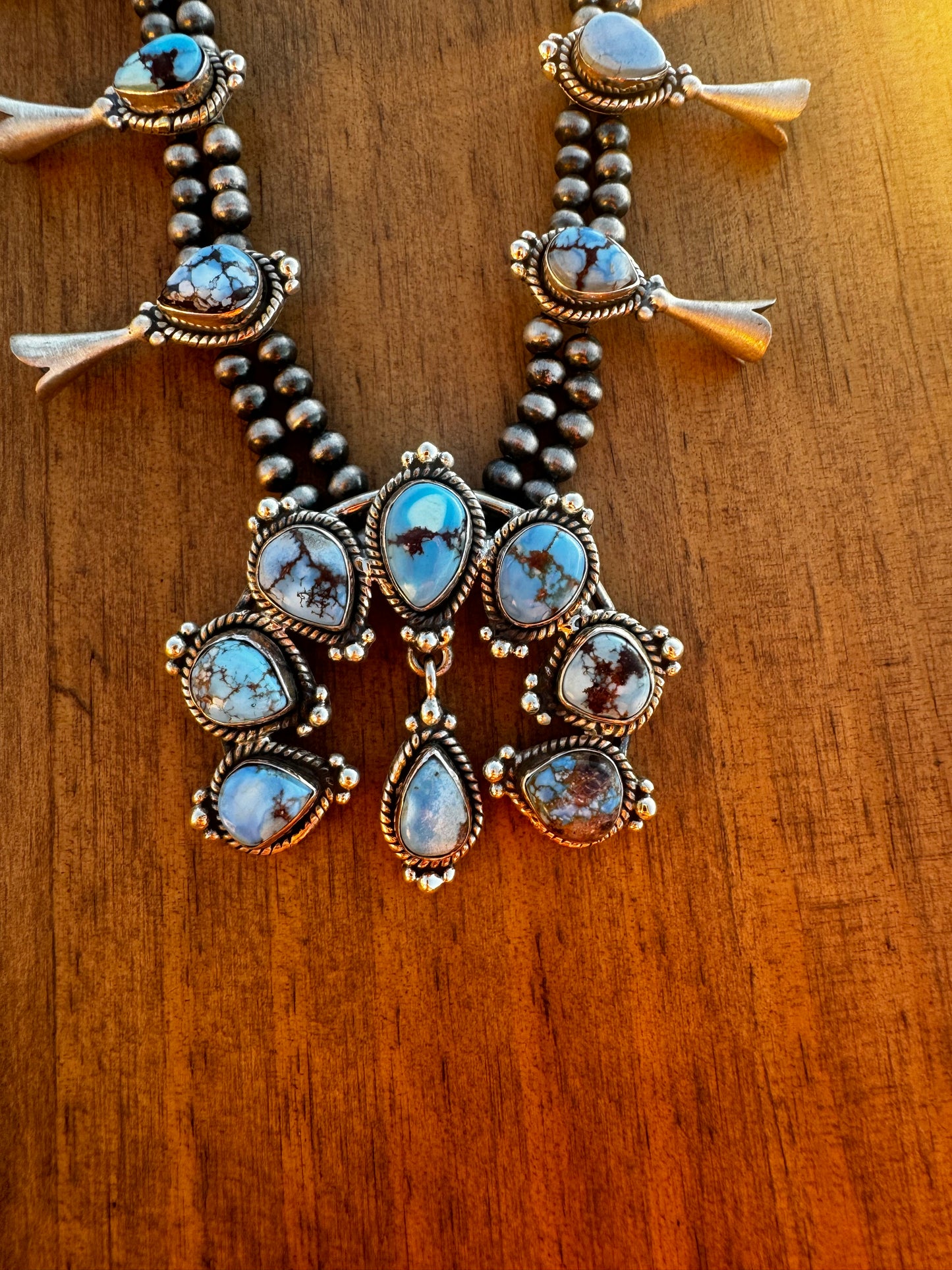 Golden hills turquoise squash blossom