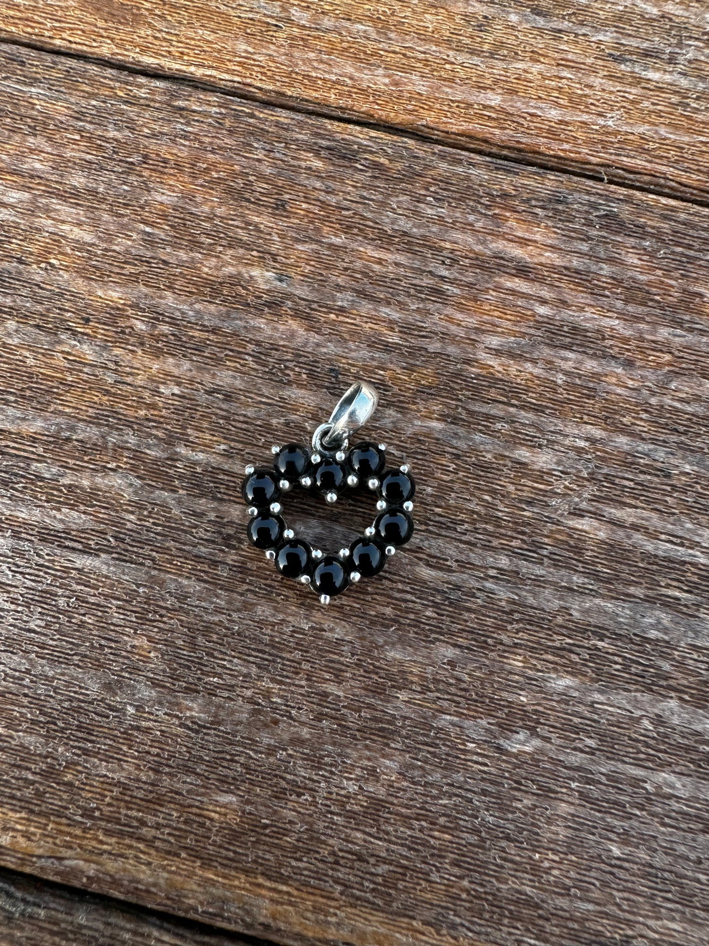 Heart black onyx pendant