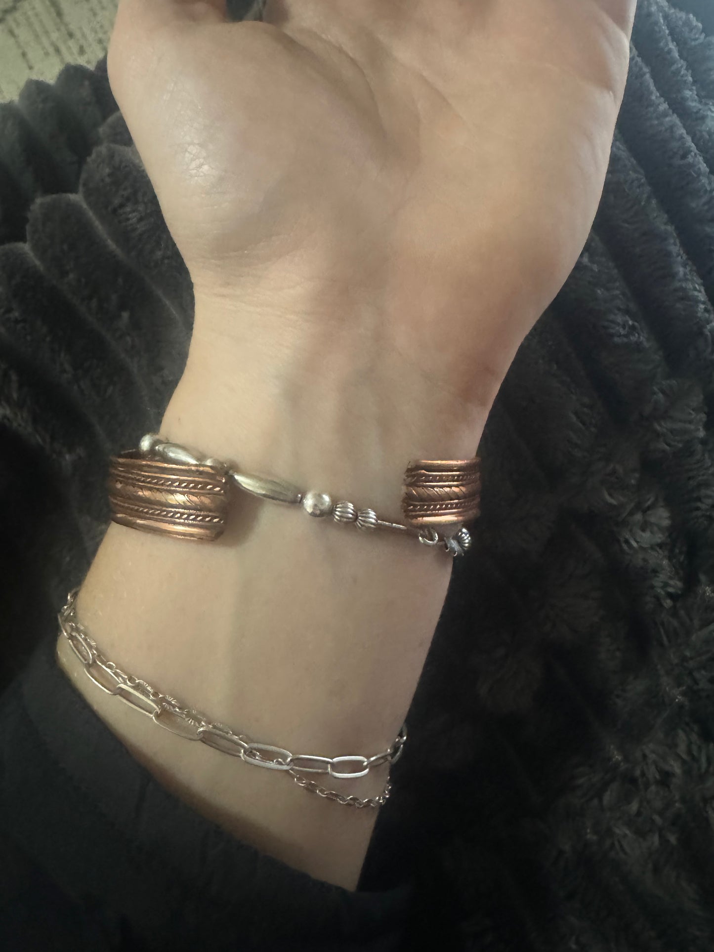 Copper braided detail cuff