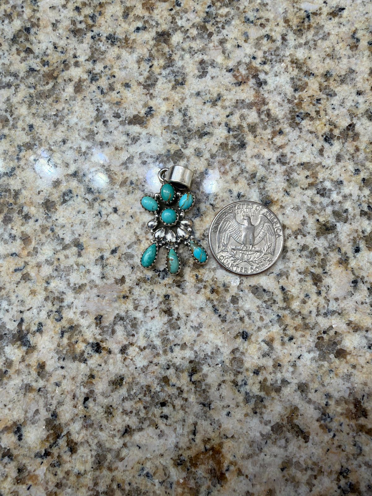 Kingman turquoise cluster pendant