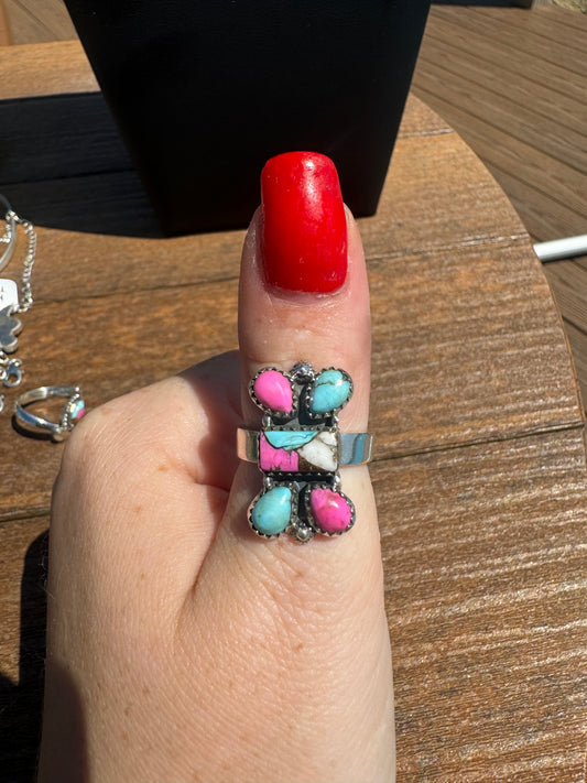 Cotton candy adjustable listed ring