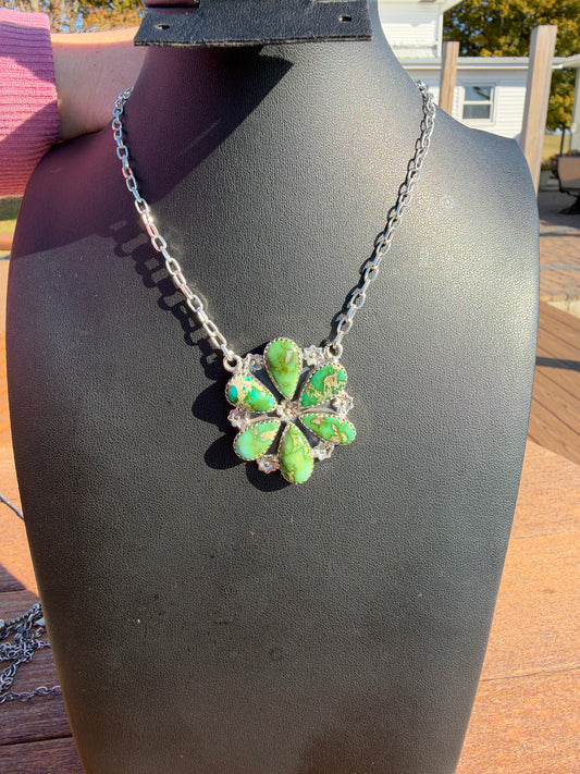 Sonoran gold turquoise cluster necklace