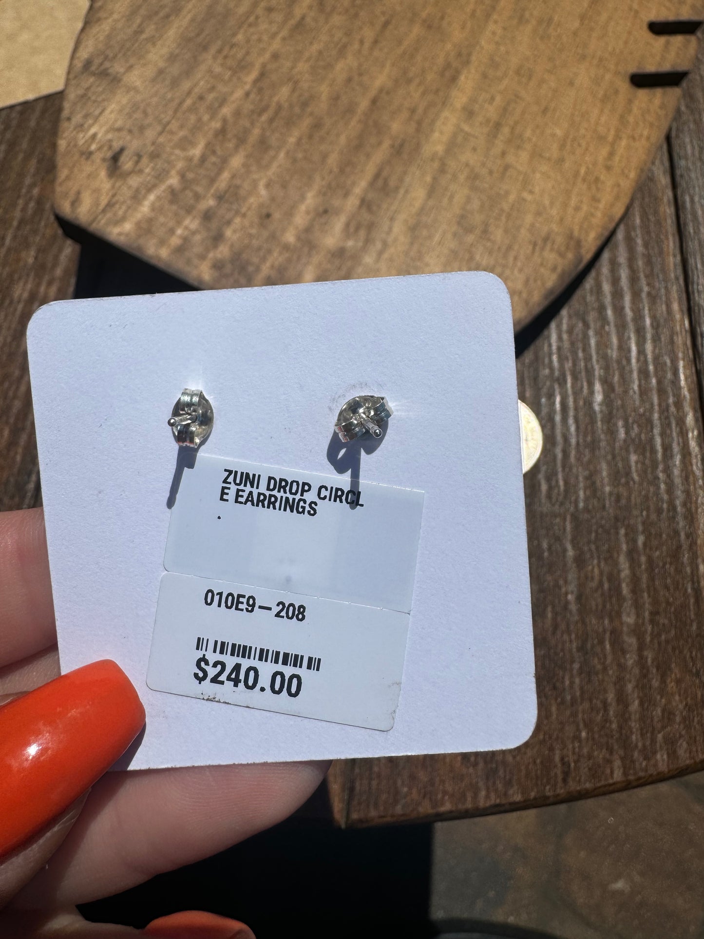 Zuni turquoise stud hoop earrings