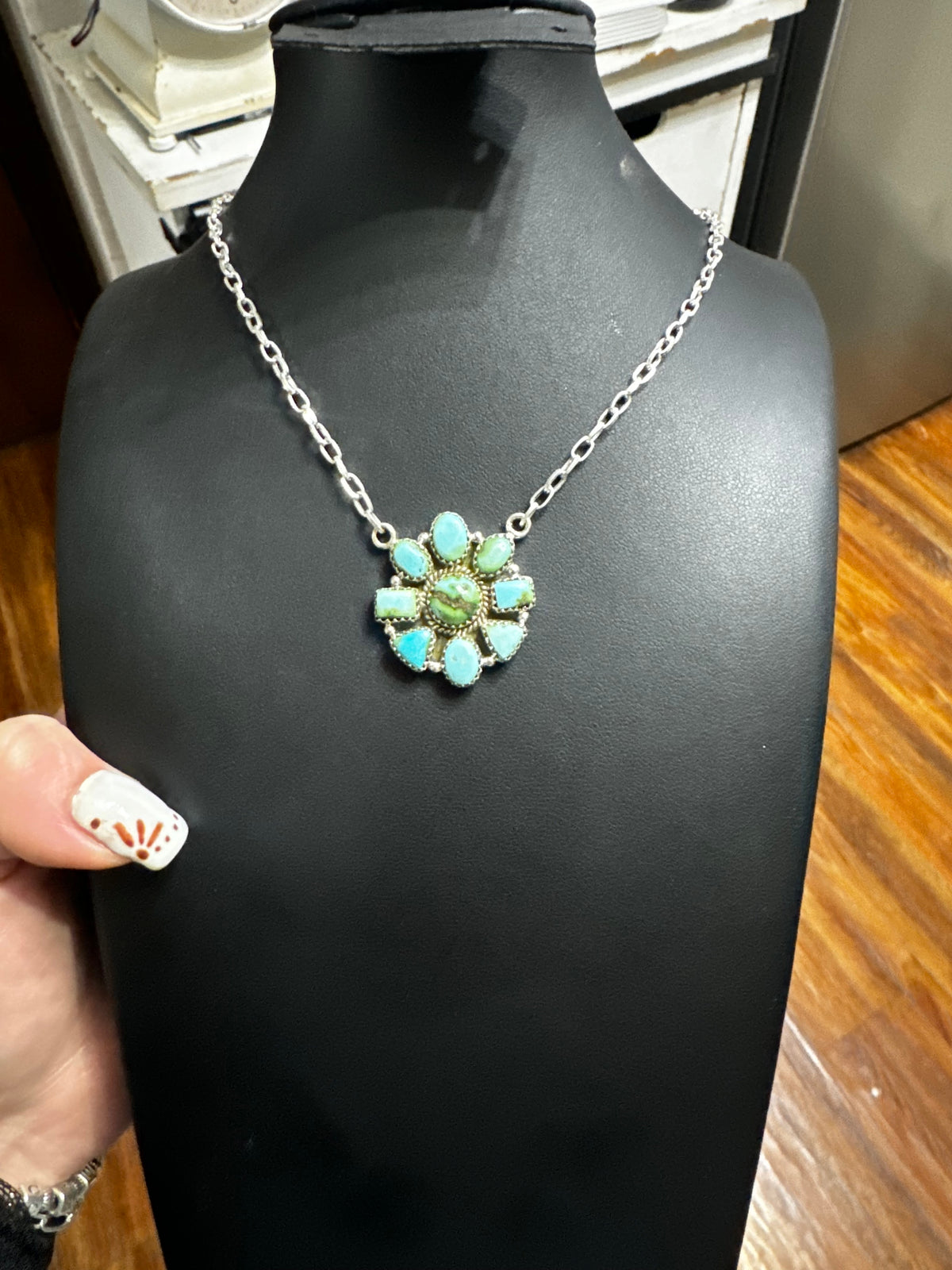 Sonoran gold turquoise cluster necklace