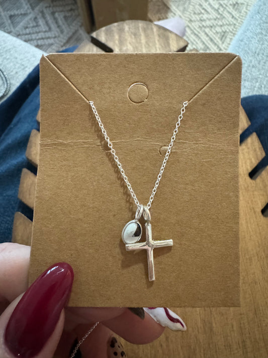 Door buster cross white buffalo necklace