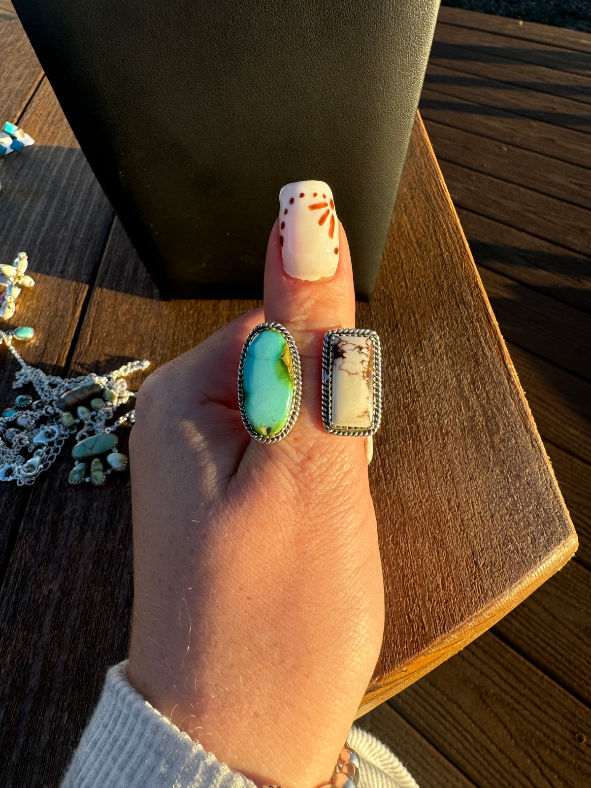 Wild horse and Sonoran turquoise floater ring
