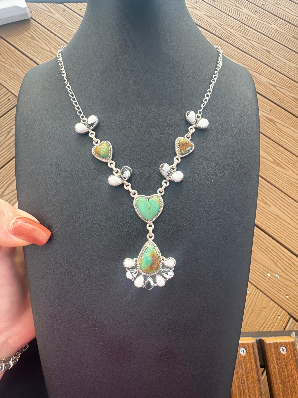 White Buffalo and pilot mountain turquoise lariat