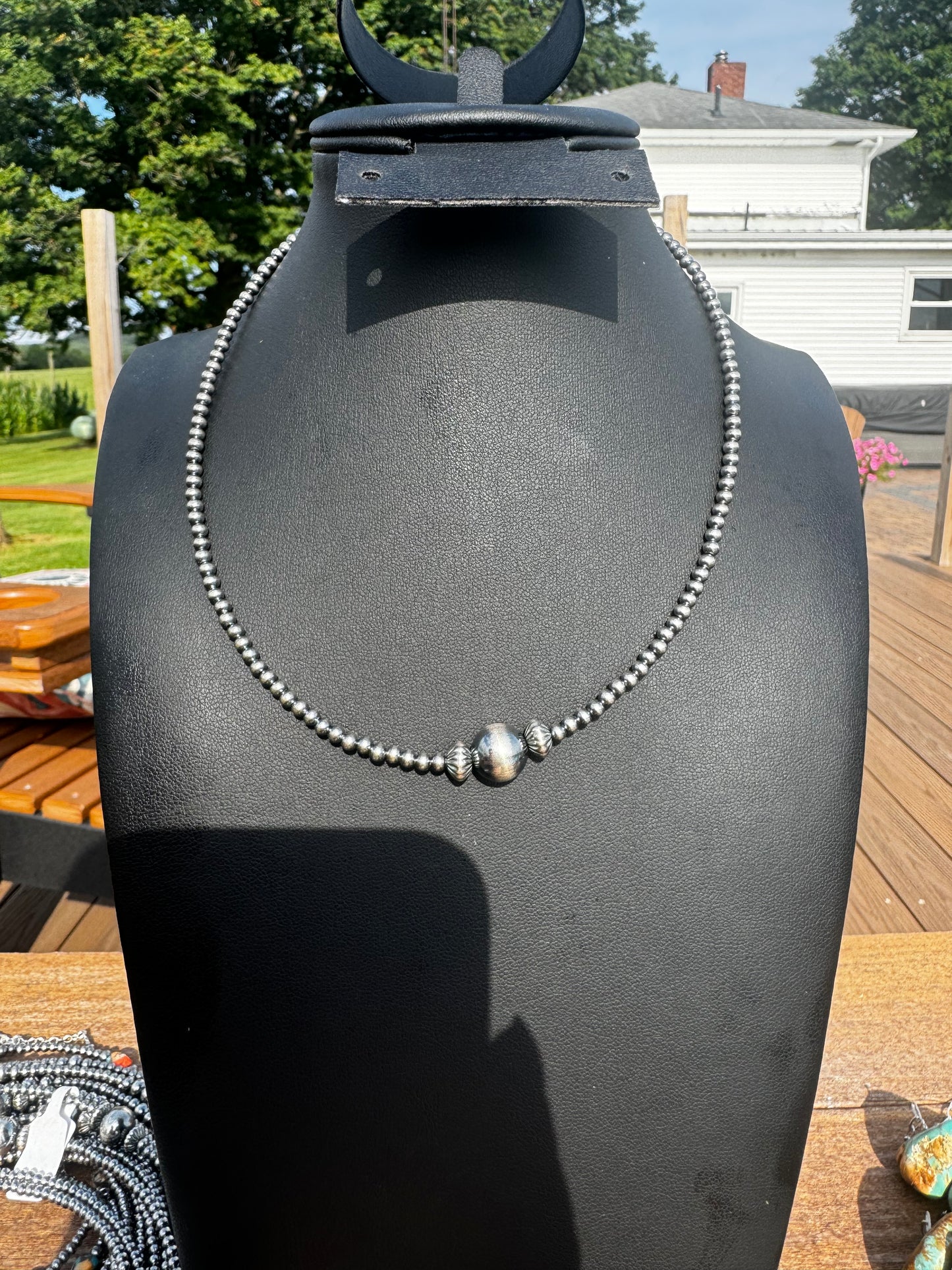 Pearl station necklace 14”