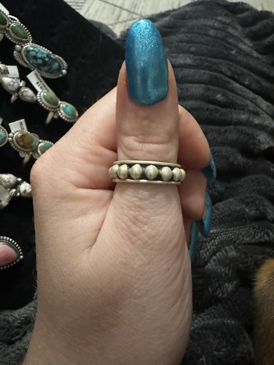 Sterling silver ball stacker ring adjustable