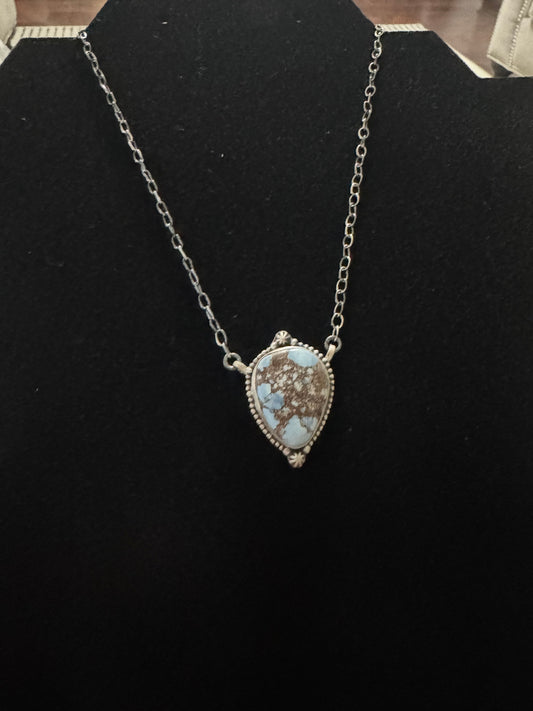 Golden hills turquoise teardrop necklace