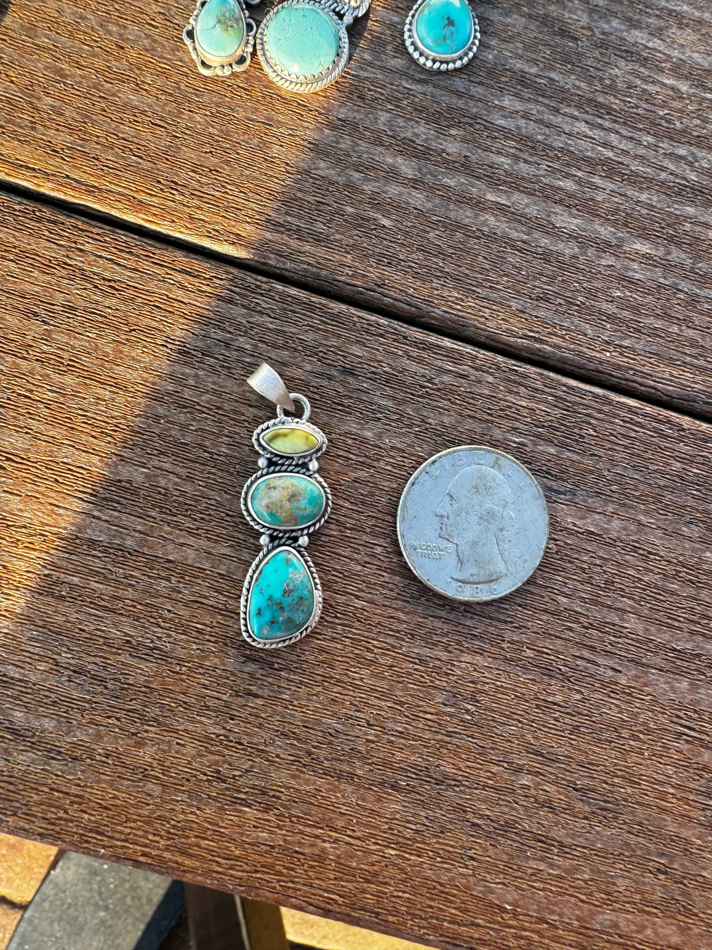 Turquoise and palimno pendant
