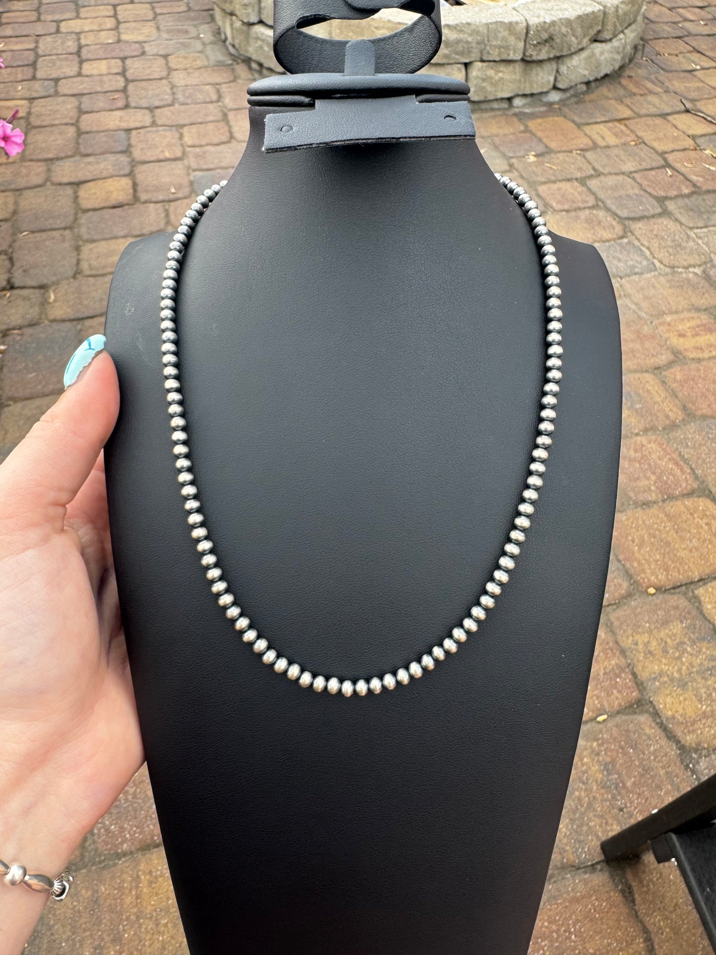 4mm 18” sterling pearl necklace