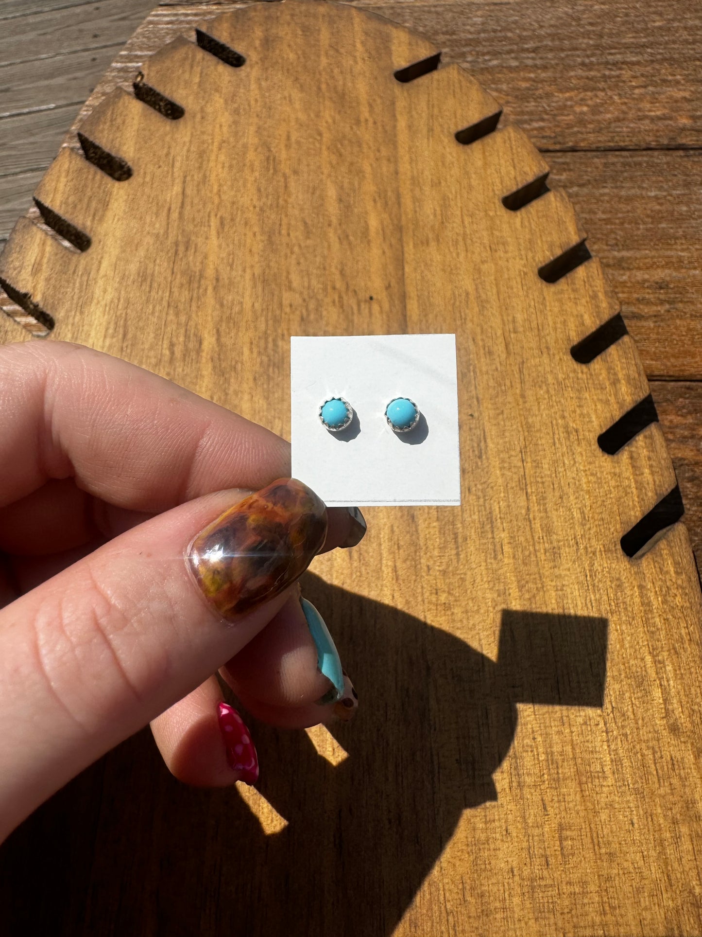 Turquoise dainty stud earrings