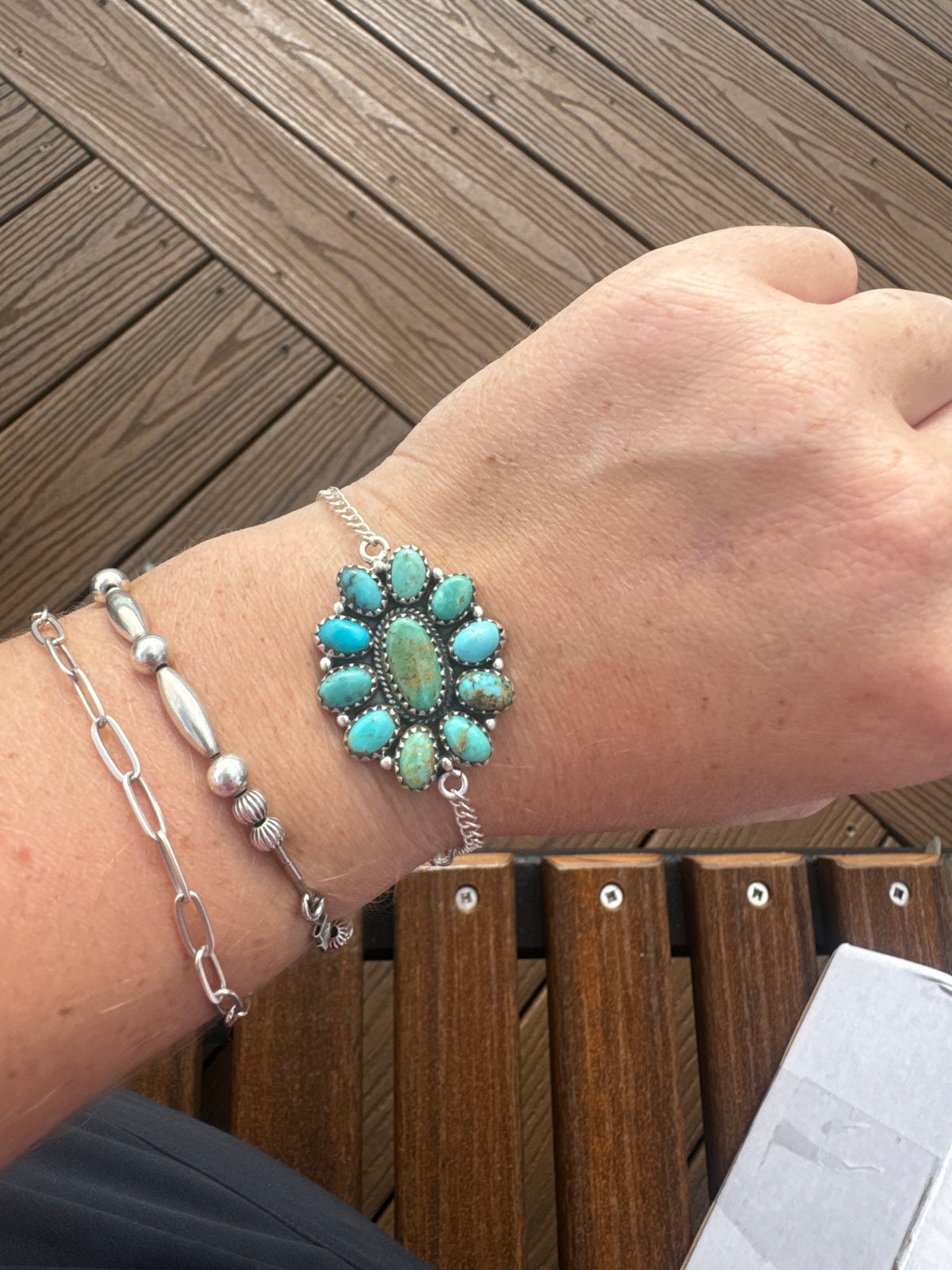 Hachita turquoise cluster bracelet