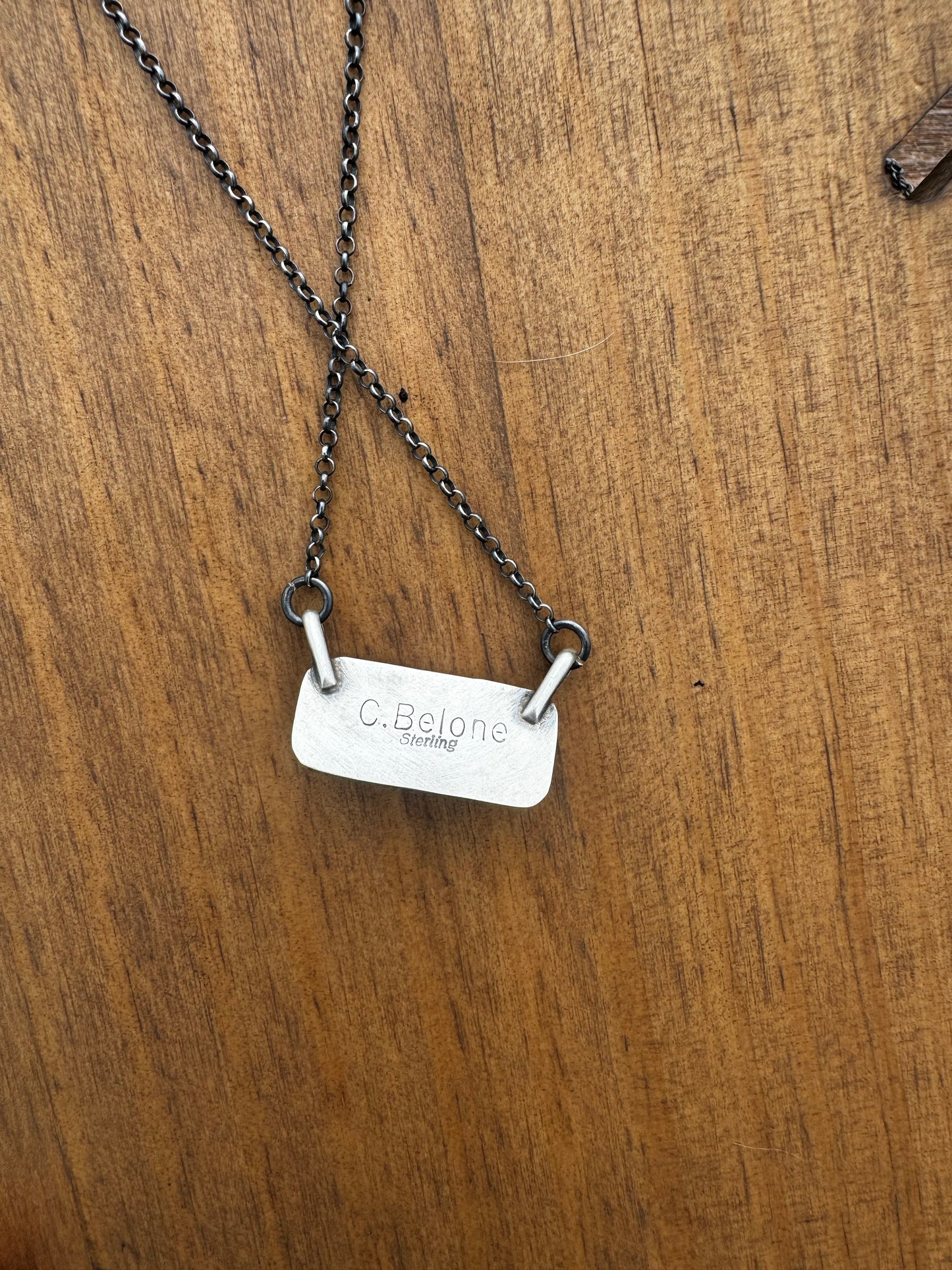 Native made Kingman turquoise bar necklace