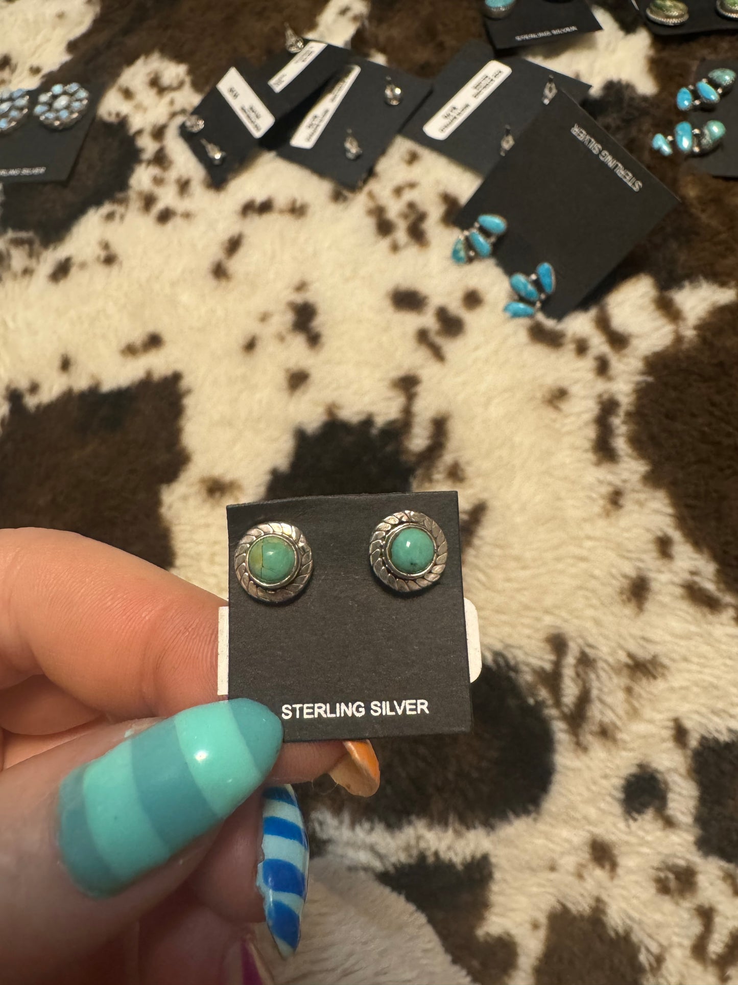 Small turquoise stud earrings