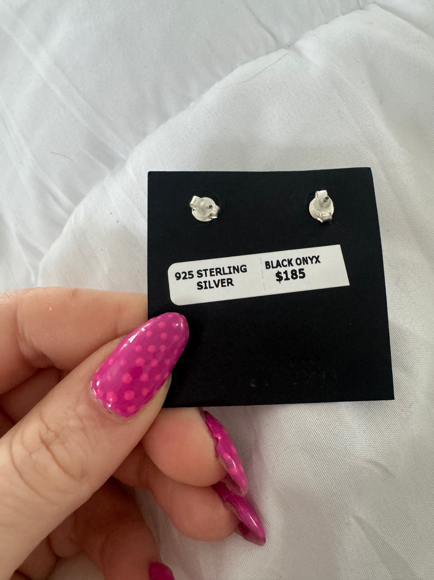 Black onyx flower cluster studs