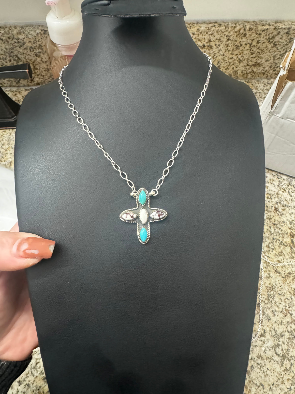 Kingman turquoise and wild horse necklace