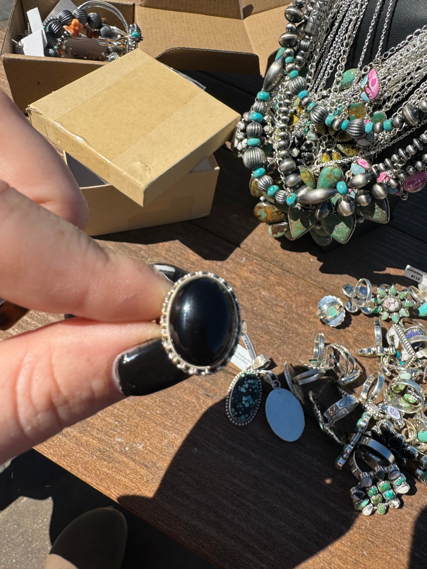 Sz 6 black onyx ring