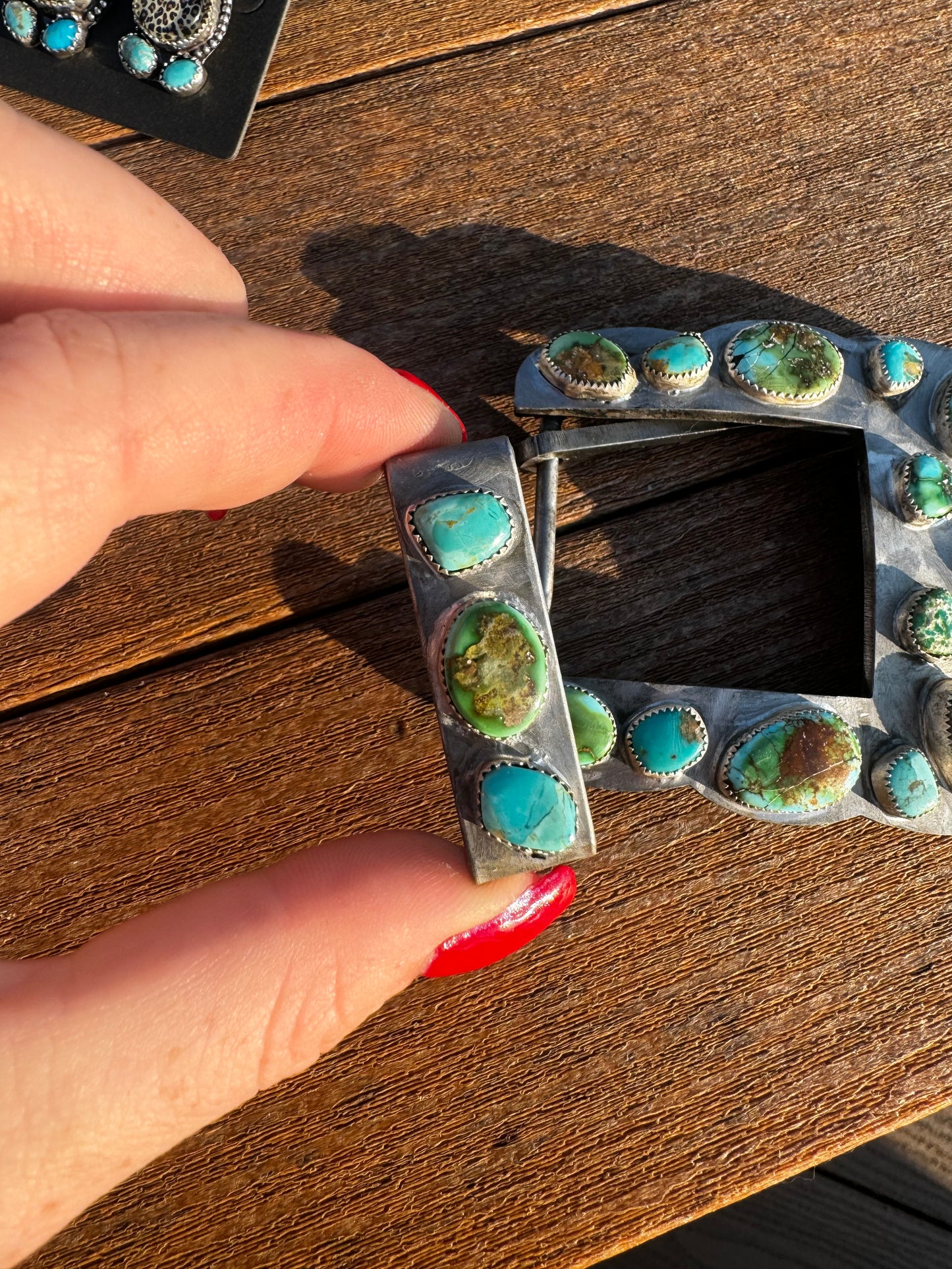 Sonoran and Kingman turquoise belt buckle and keeper
