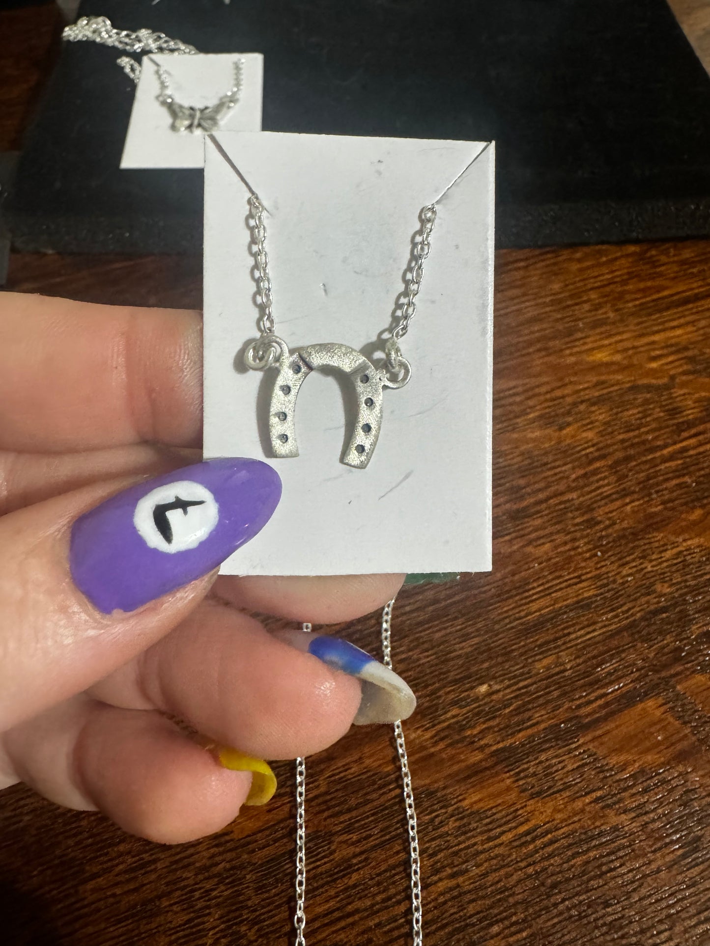 Horseshoe silver necklace