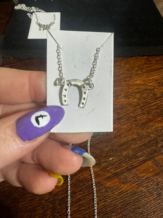 Horseshoe silver necklace