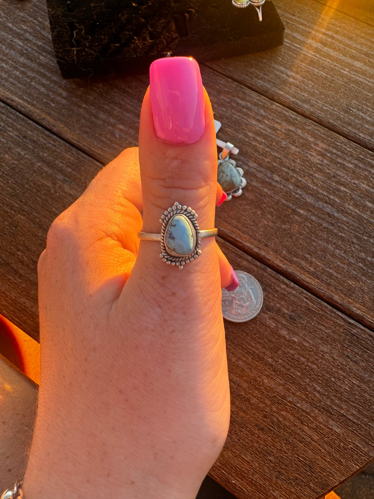Sz 9.5 golden hills turquoise ring