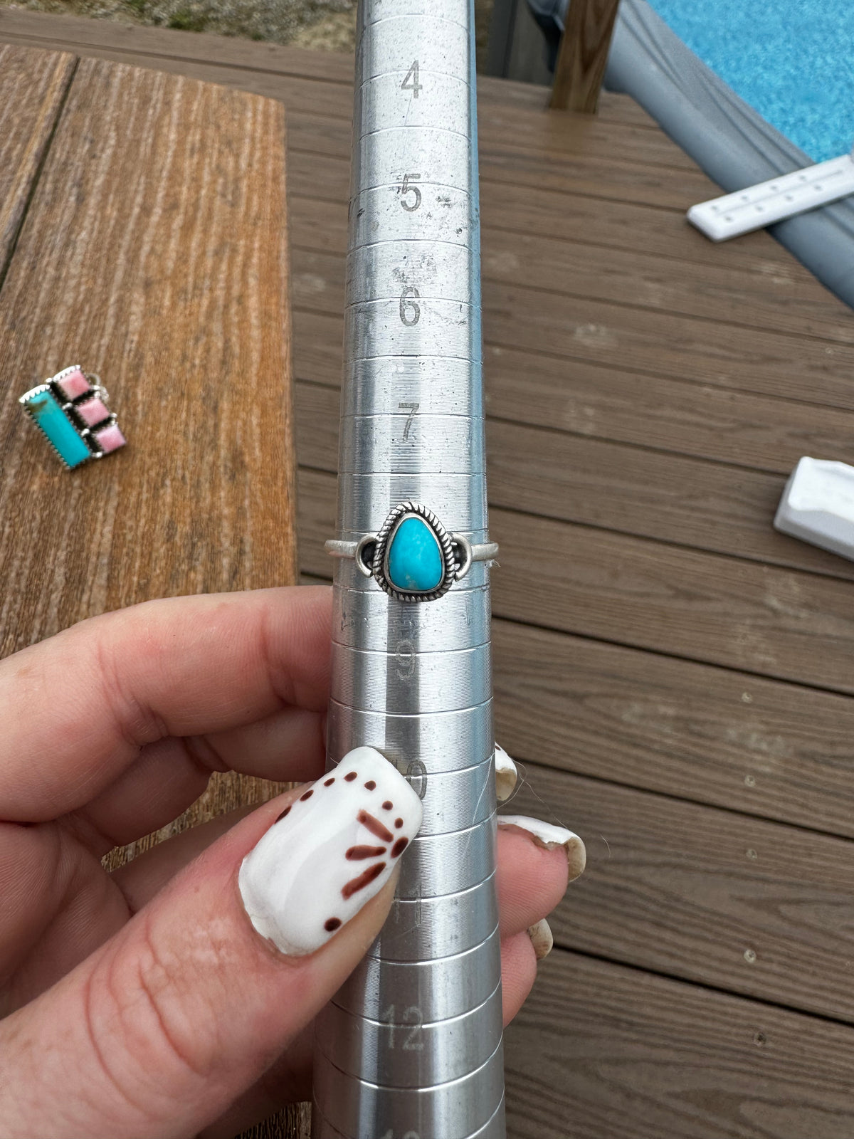 Sz 8 Kingman turquoise ring