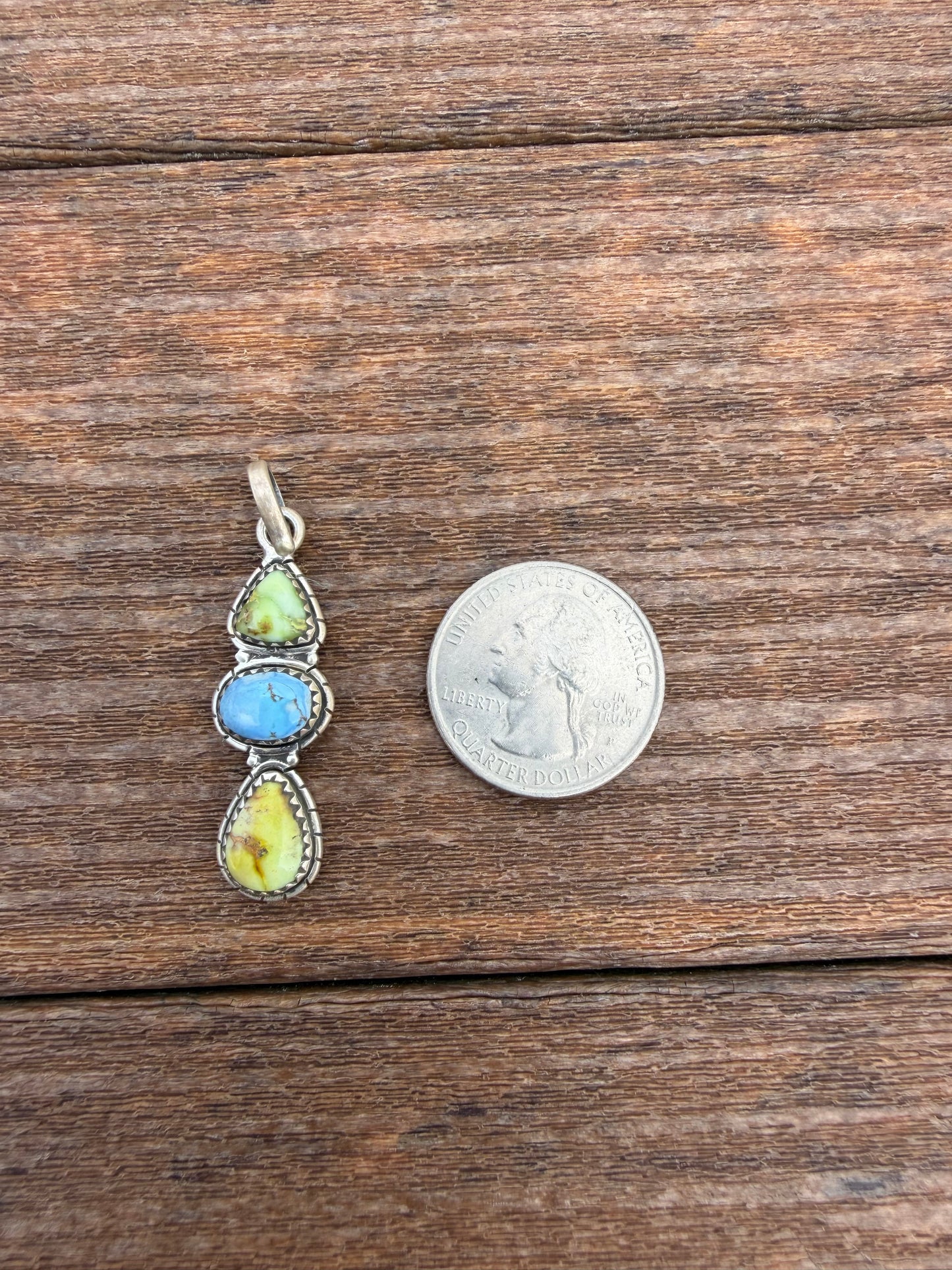 Palomino and golden hills turquoise pendant