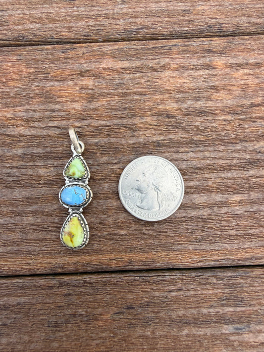 Palomino and golden hills turquoise pendant
