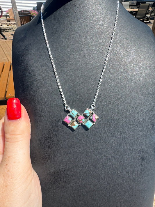 Cotton candy bar necklace
