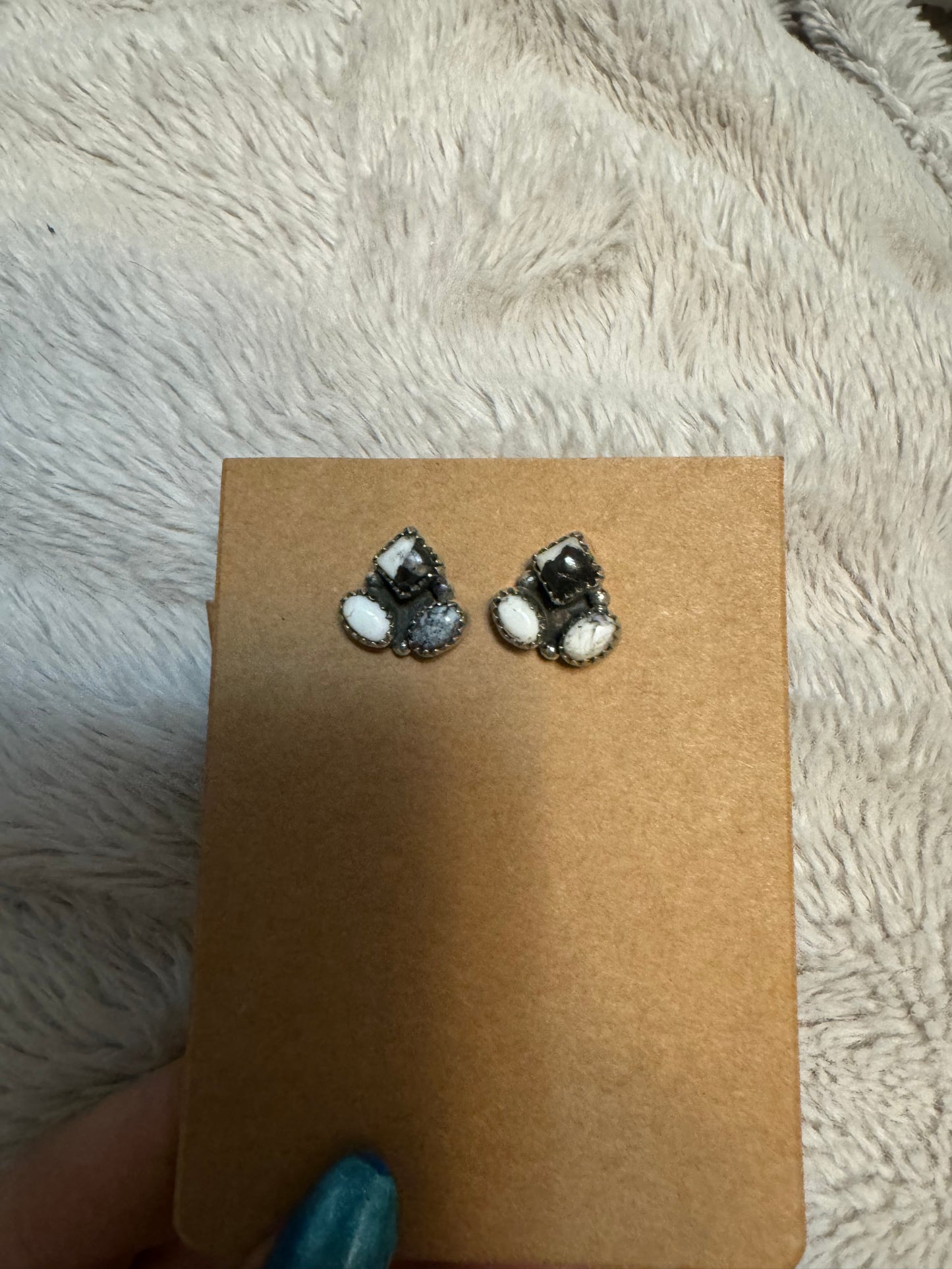 White Buffalo cluster studs