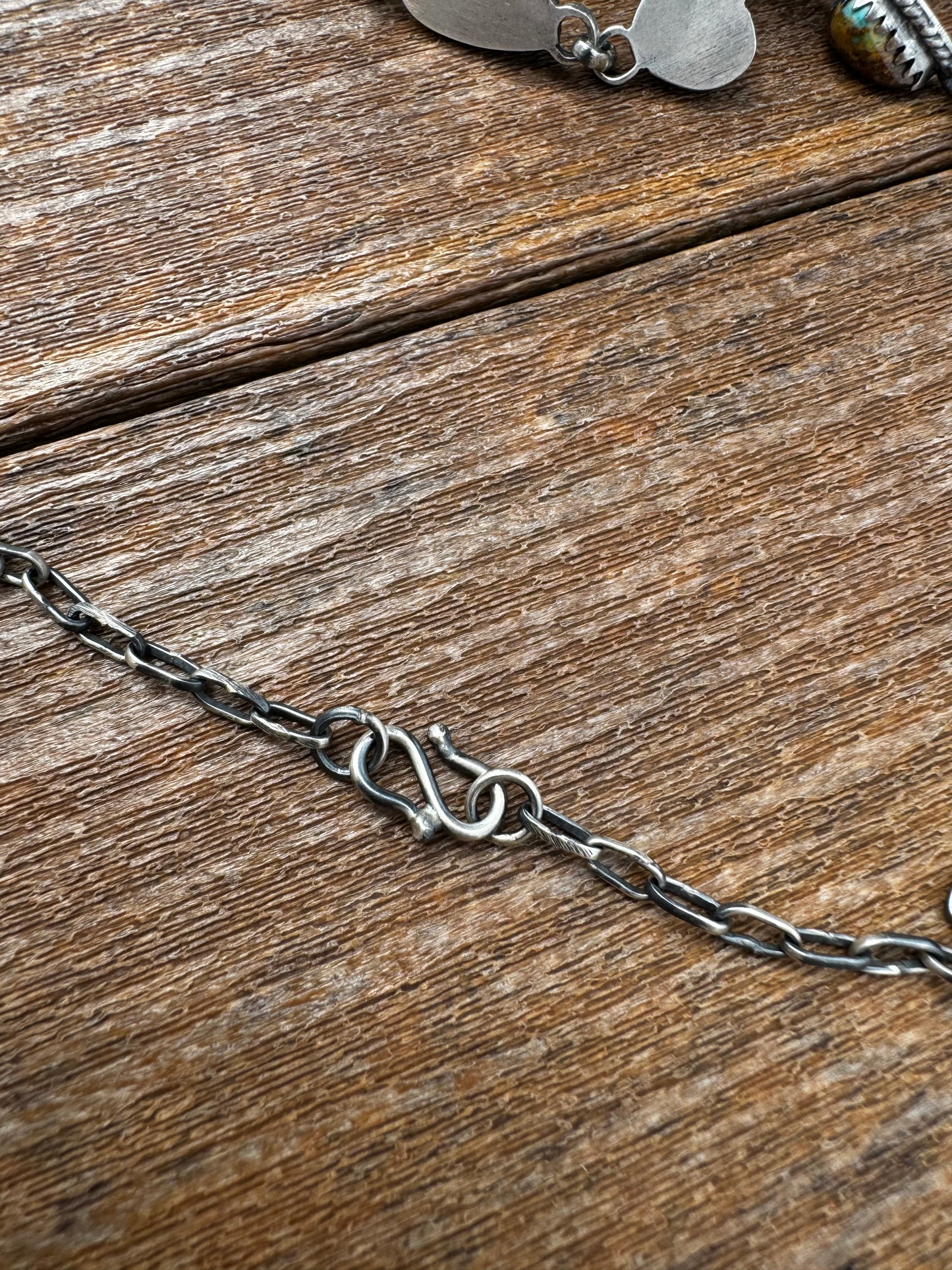 Turquoise and pink conch heart lariat necklace
