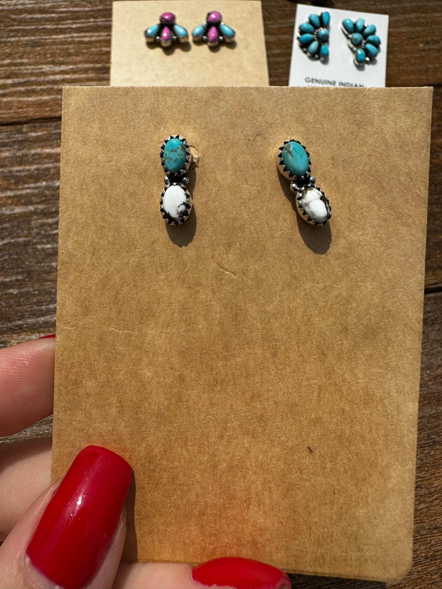 Kingman turquoise and wild horse studs