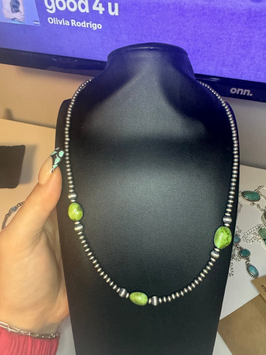 Sonoran turquoise pearl melon necklace