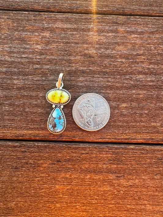 Golden hills turquoise and palomino pendant