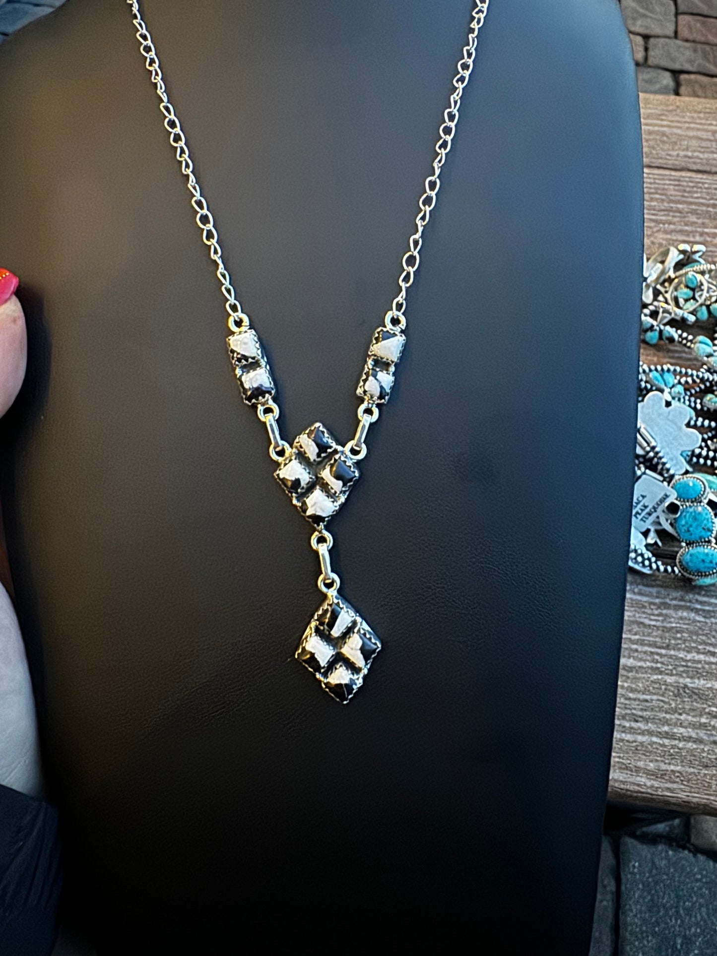 White Buffalo lariat drop necklace