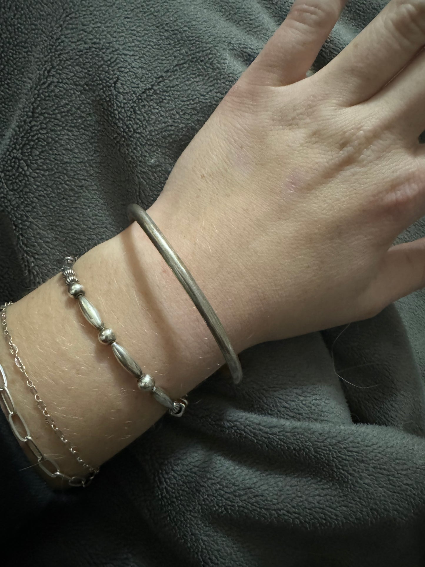 Sterling silver basic clasp bracelet