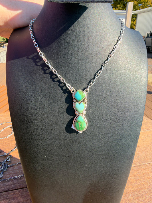 Sonoran gold turquoise drop necklace